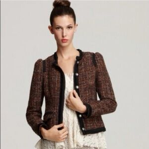 Free People Brown and Black Tweed Blazer Size 0